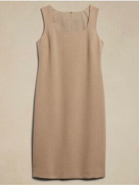Banana Republic Sleeveless Beige Sheath Dress